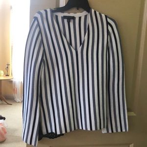 Ann Taylor Bell Sleeve striped sweater